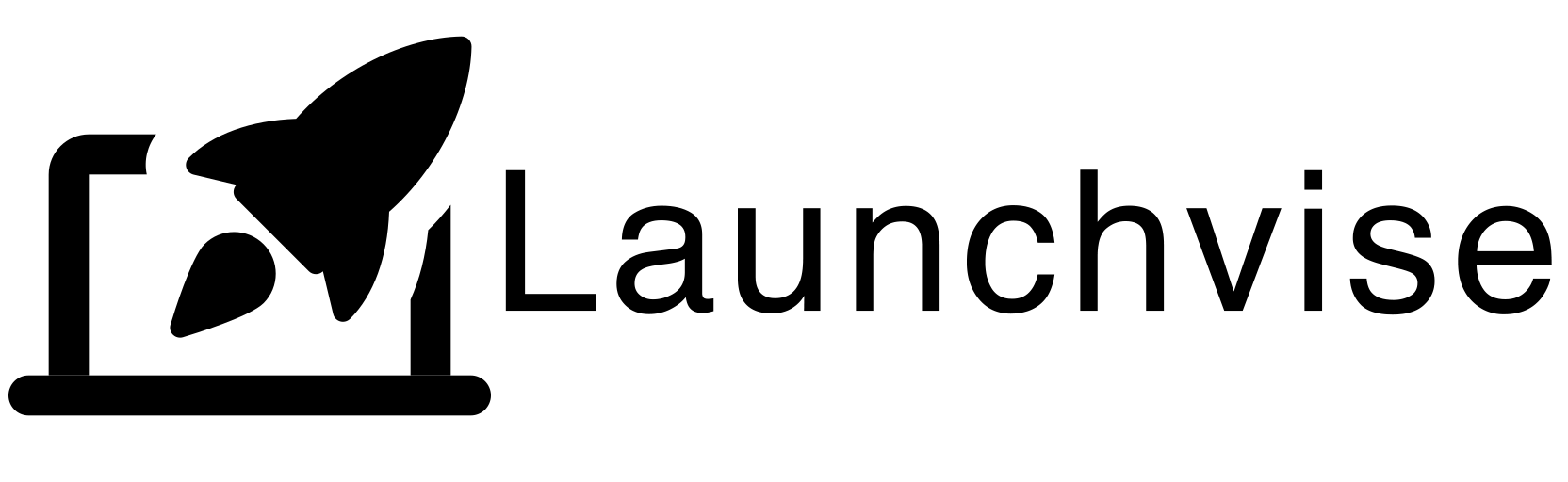 Launchvise Logo Black - with Horizontal Name